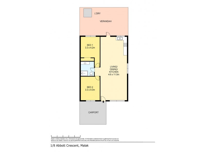 1/8 Abbott Crescent, Malak NT 0812 Floorplan