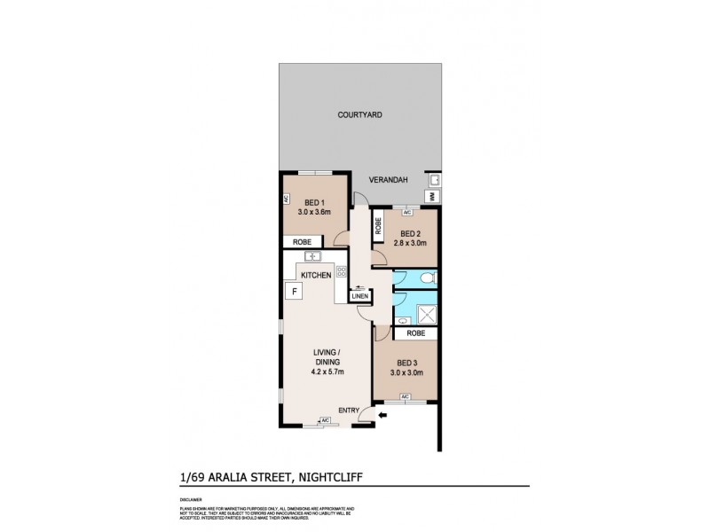 1/69 Aralia Street, Rapid Creek NT 0810 Floorplan