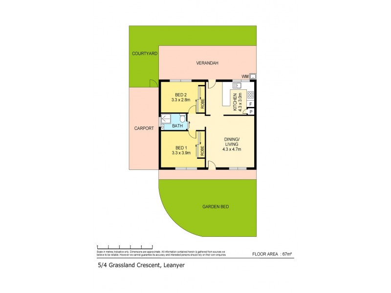 5/4 Grassland Crescent, Leanyer NT 0812 Floorplan