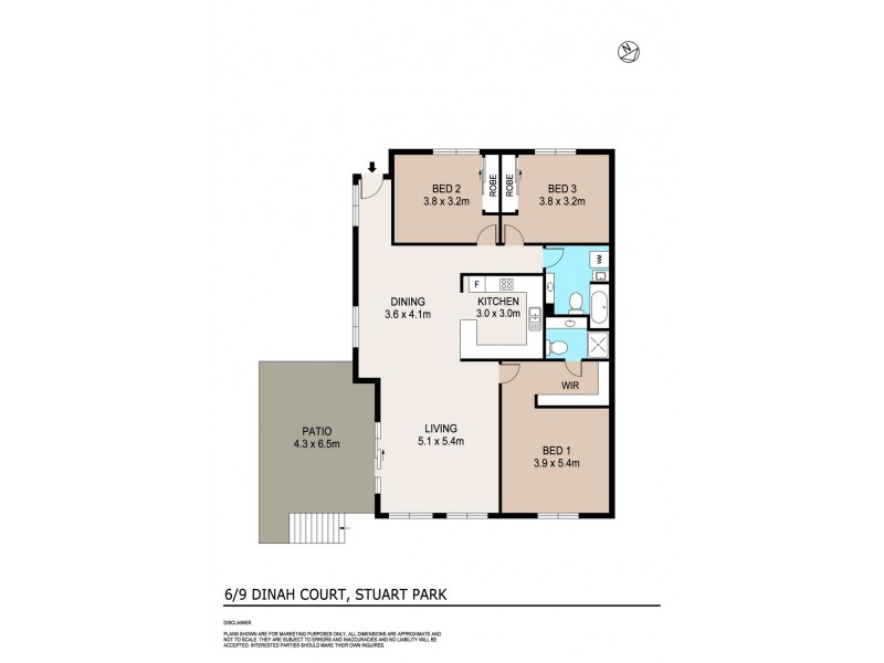 6/9 Dinah Court, Stuart Park NT 0820 Floorplan