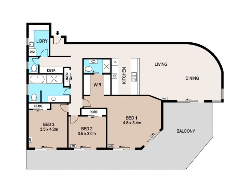 9/188 Smith Street, Larrakeyah NT 0820 Floorplan