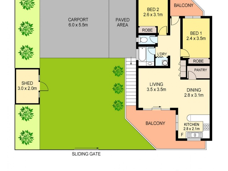 2/12 Fitzmaurice Drive, Leanyer NT 0812 Floorplan