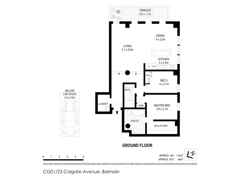 CG01/23 Colgate Avenue, Balmain NSW 2041 Floorplan