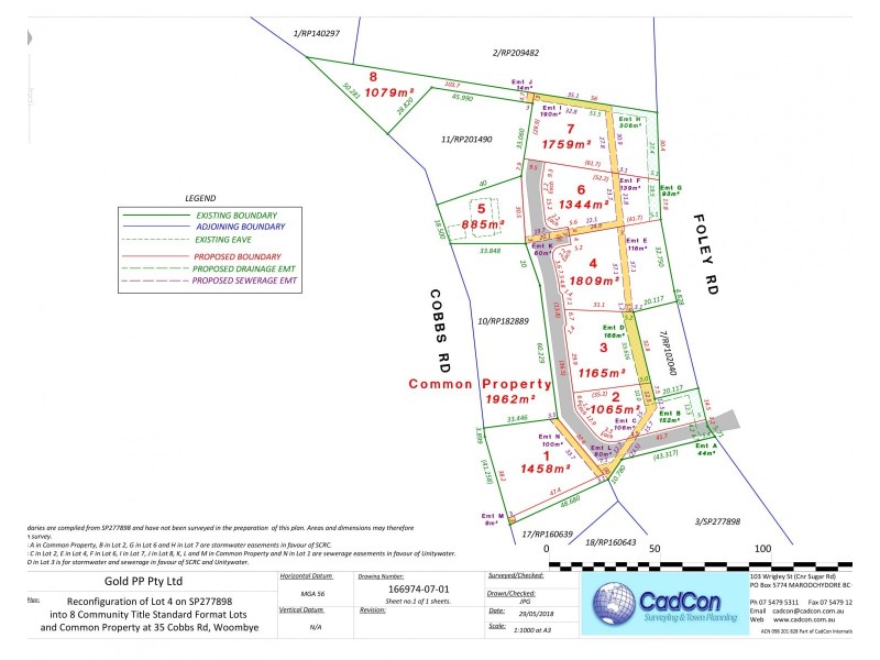 Lots 1 – 8 35 Cobbs Road   “EASTVIEW ON COBBS”, Woombye QLD 4559 Floorplan