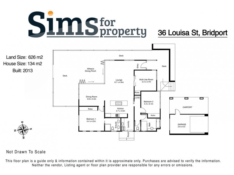 36 Louisa Street, Bridport TAS 7262 Floorplan