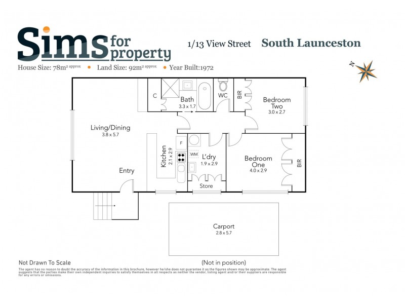 1/13 View Street, South Launceston TAS 7249 Floorplan