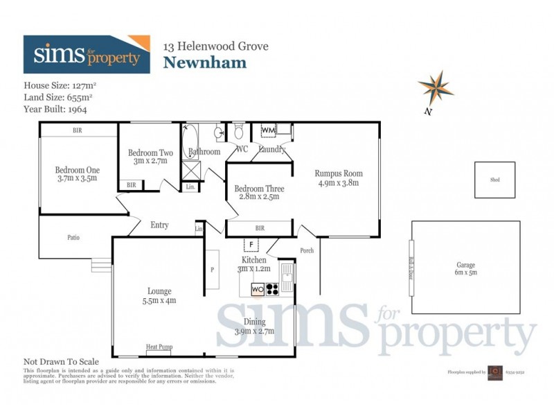 13 Helenwood Grove, Newnham TAS 7248 Floorplan