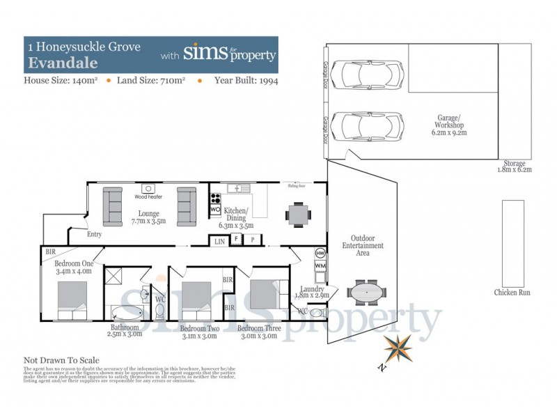 1 Honeysuckle Grove, Evandale TAS 7212 Floorplan