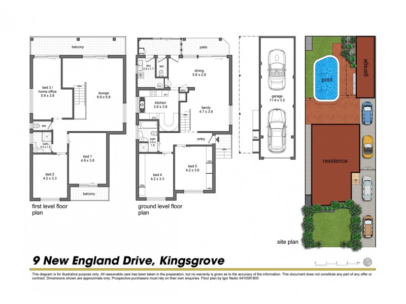 9 New England Drive, Kingsgrove NSW 2208 Floorplan