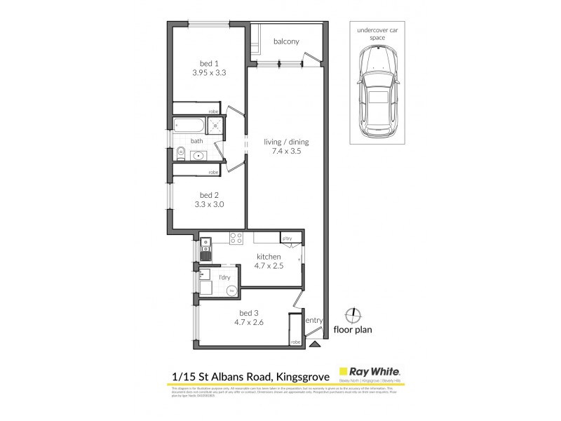 1/15 St Albans Road, Kingsgrove NSW 2208 Floorplan