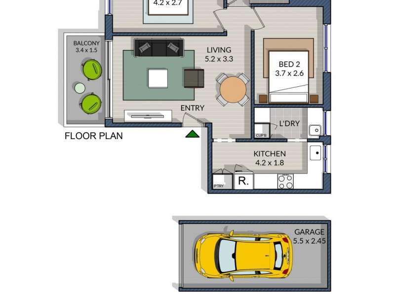 9/197 President Avenue, Monterey NSW 2217 Floorplan