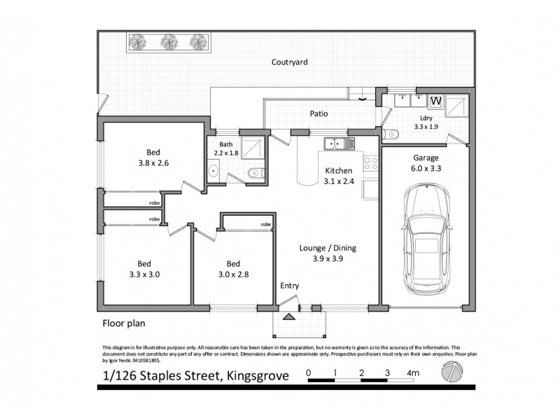 1/126 Staples Street, Kingsgrove NSW 2208 Floorplan