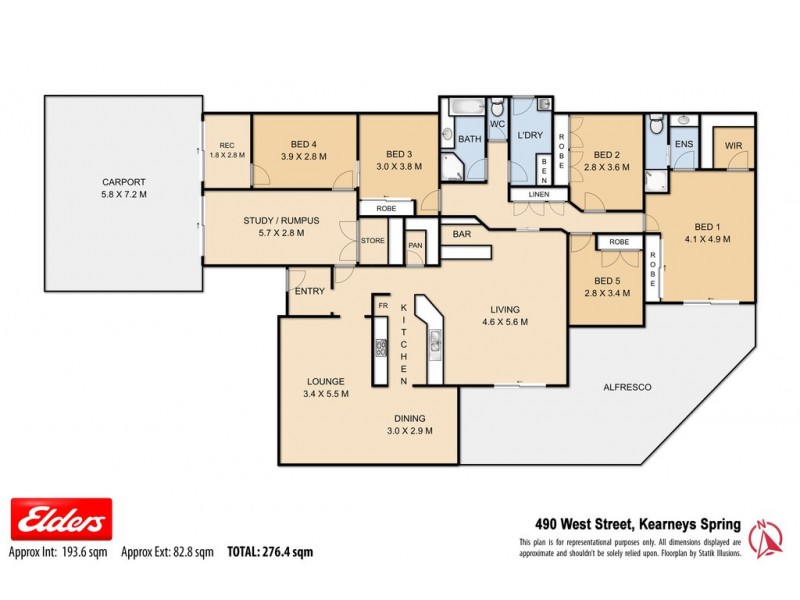 490 West Street, Kearneys Spring QLD 4350 Floorplan