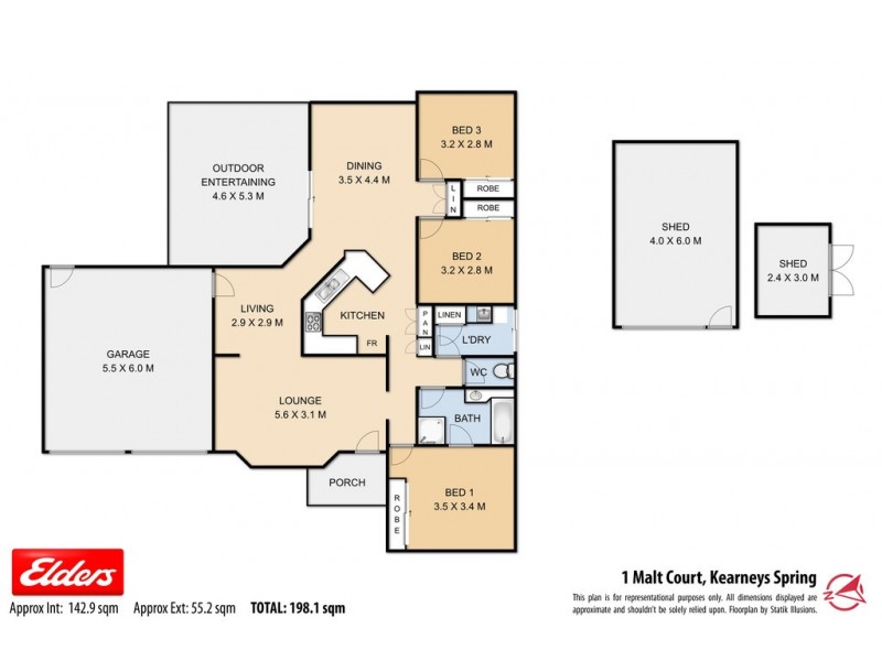 1 Malt Court, Kearneys Spring QLD 4350 Floorplan