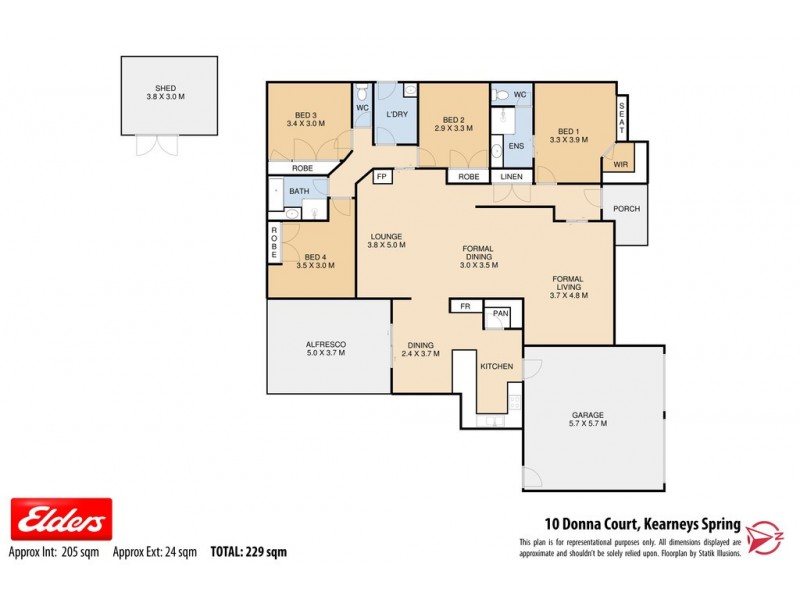 10 Donna Court, Kearneys Spring QLD 4350 Floorplan