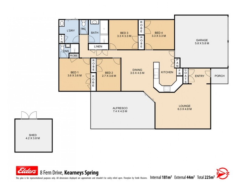 8 Fern Drive, Kearneys Spring QLD 4350 Floorplan
