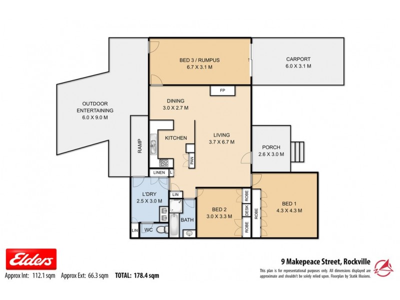 9 Makepeace Street, Rockville QLD 4350 Floorplan