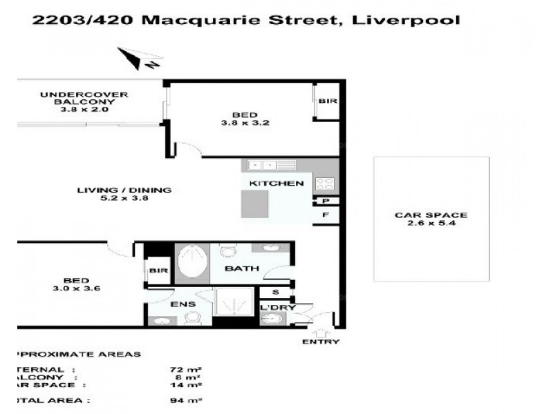 2203/420 Macquarie Street, Liverpool NSW 2170 Floorplan