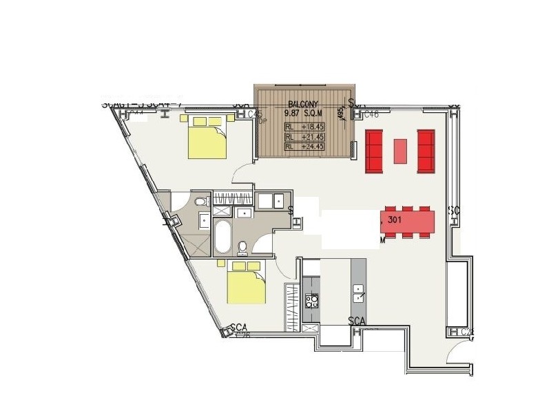301/1 Mill Road, Liverpool NSW 2170 Floorplan