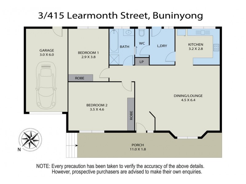 3/415 Learmonth Street, Buninyong VIC 3357 Floorplan