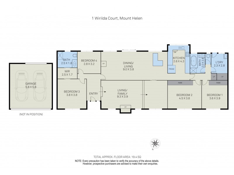 1 Wirilda Court, Mount Helen VIC 3350 Floorplan