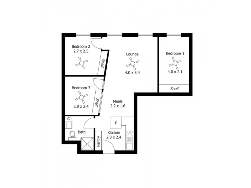 1003/23 King William Street, Adelaide SA 5000 Floorplan