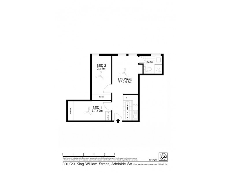301/23 King William Street, Adelaide SA 5000 Floorplan