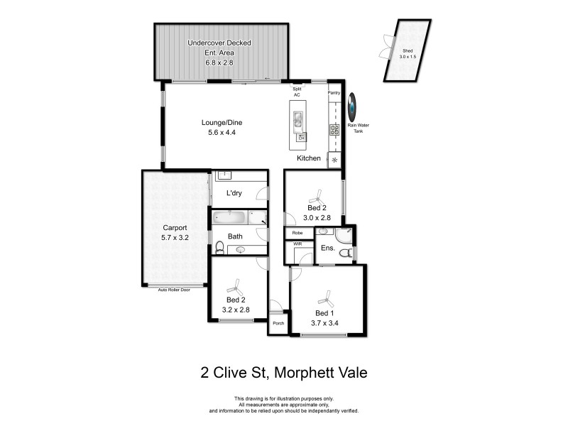 2 Clive Street, Morphett Vale SA 5162 Floorplan