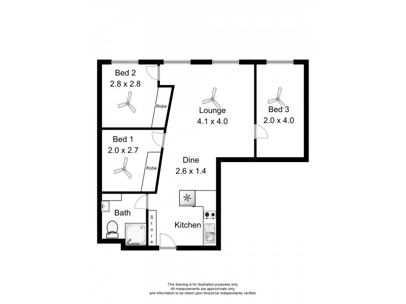 803/23 King William Street, Adelaide SA 5000 Floorplan