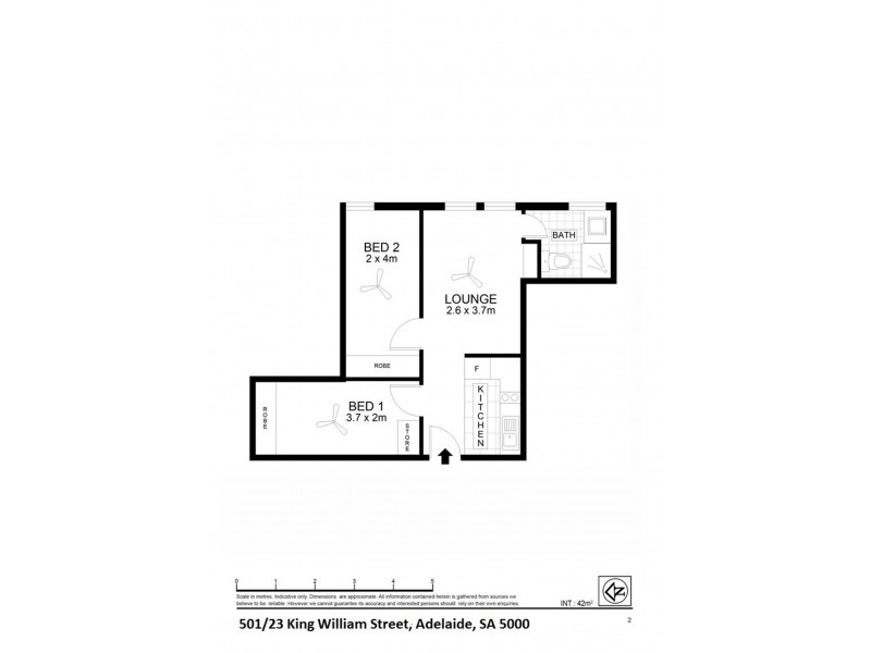 501/23 King William Road, Adelaide SA 5000 Floorplan