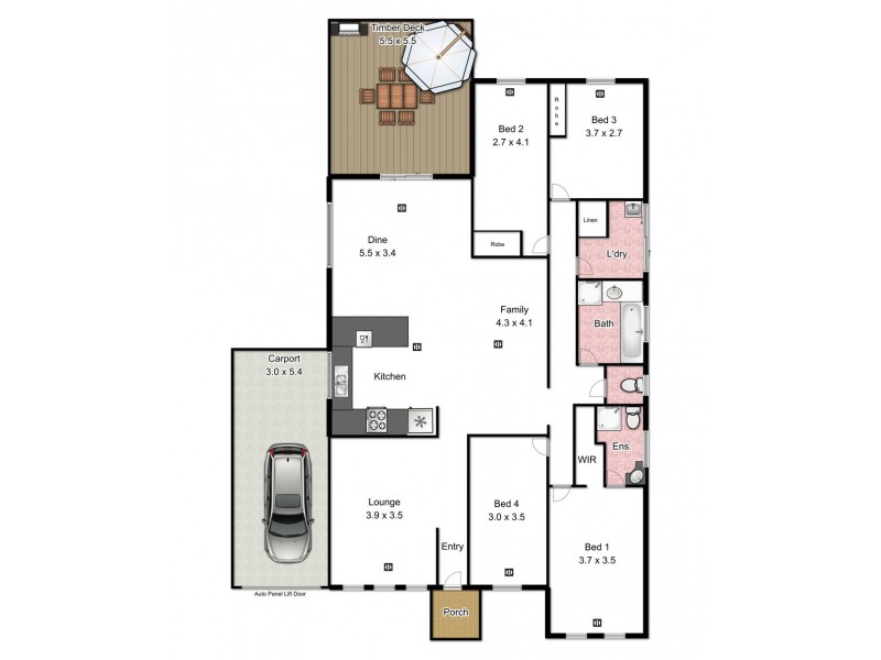 4 Woodrose Court, Huntfield Heights SA 5163 Floorplan