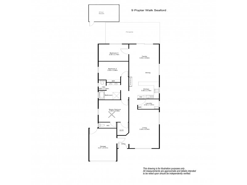 9 Poplar Walk, Seaford SA 5169 Floorplan