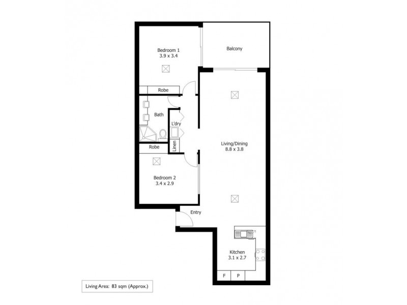 Apt 306, 26-28 Metro Parade, Mawson Lakes SA 5095 Floorplan