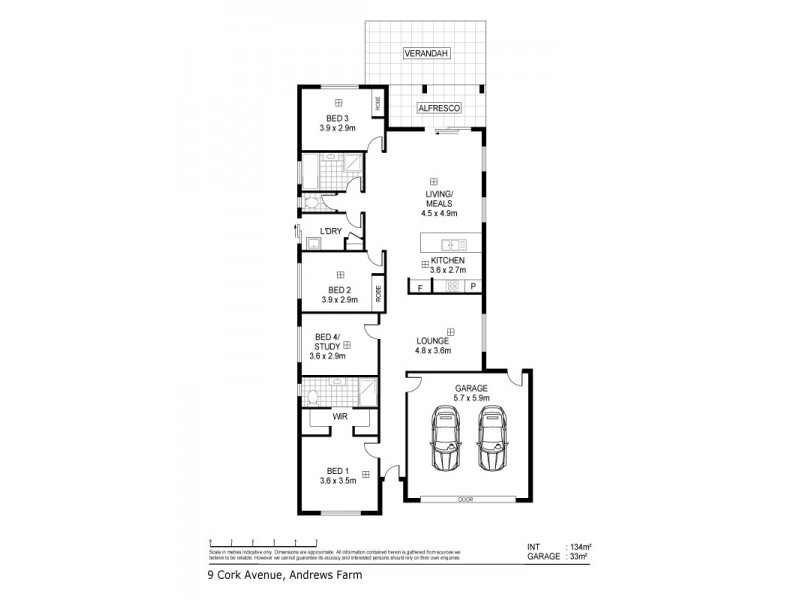 9 Cork Avenue, Andrews Farm SA 5114 Floorplan