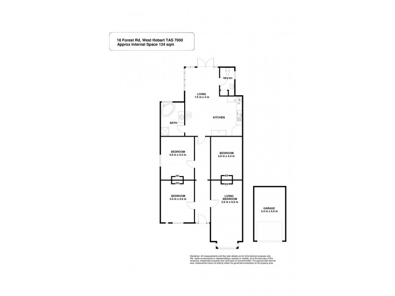 18 Forest Road, West Hobart TAS 7000 Floorplan