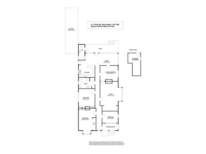 91 Forest Road, West Hobart TAS 7000 Floorplan