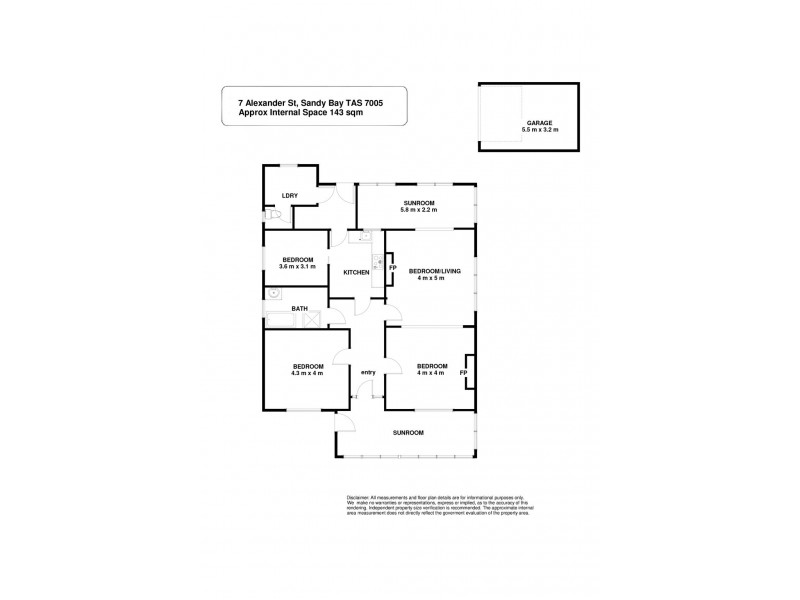 7 Alexander Street, Sandy Bay TAS 7005 Floorplan