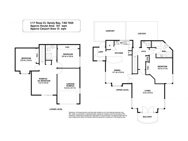 1/17 Rose Court, Sandy Bay TAS 7005 Floorplan