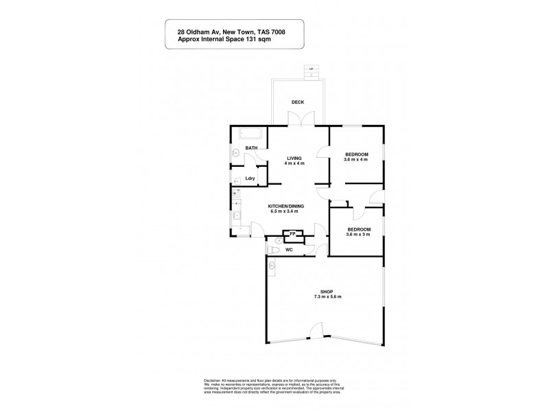 28 Oldham Avenue, New Town TAS 7008 Floorplan