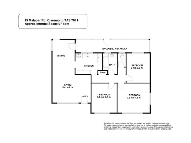 1/15 Malabar Road, Claremont TAS 7011 Floorplan