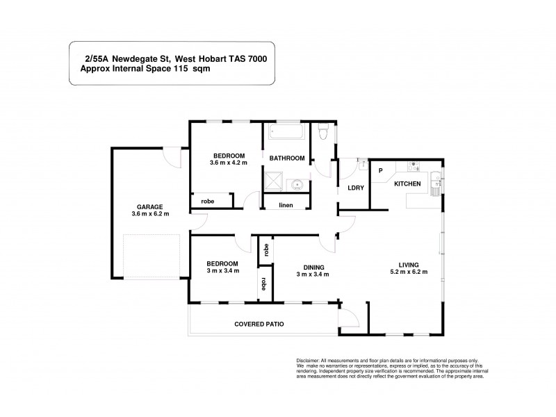 2/55A Newdegate Street, West Hobart TAS 7000 Floorplan