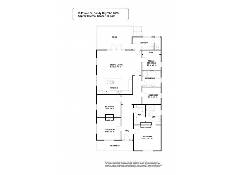 13 Powell Street, Sandy Bay TAS 7005 Floorplan