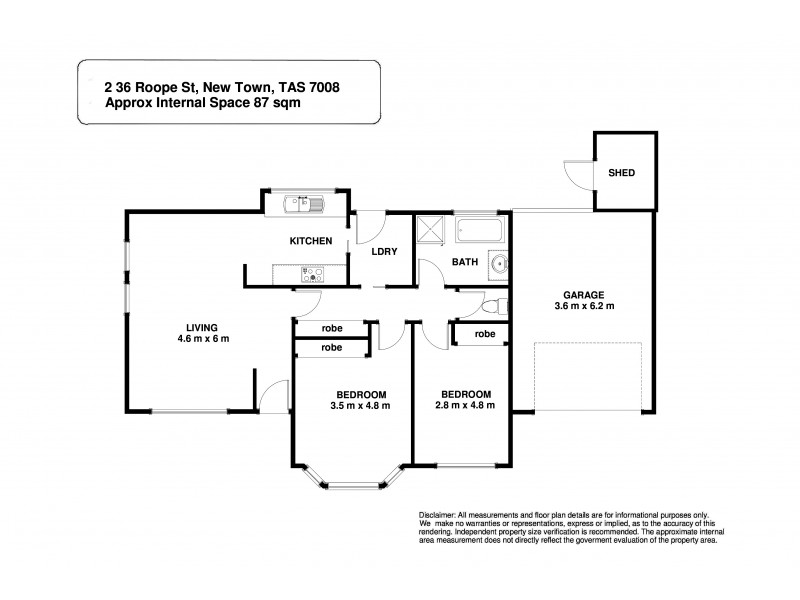 2/36 Roope Street, New Town TAS 7008 Floorplan