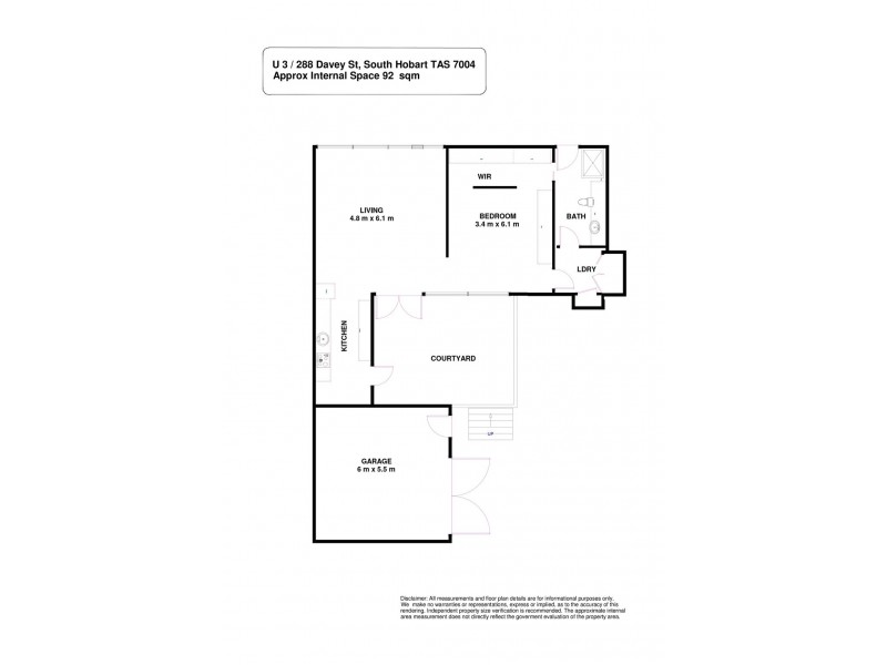 3/288 Davey Street, South Hobart TAS 7004 Floorplan