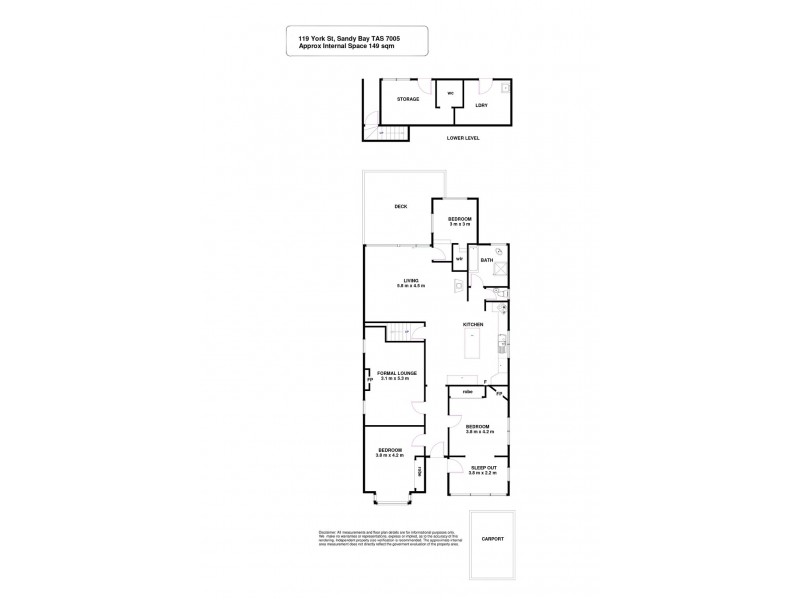 119 York Street, Sandy Bay TAS 7005 Floorplan