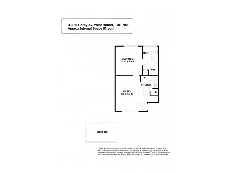 3/30 Corby Avenue, West Hobart TAS 7000 Floorplan