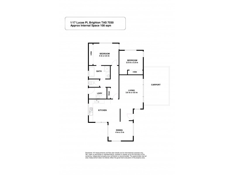 1/17 Lucas Place, Brighton TAS 7030 Floorplan