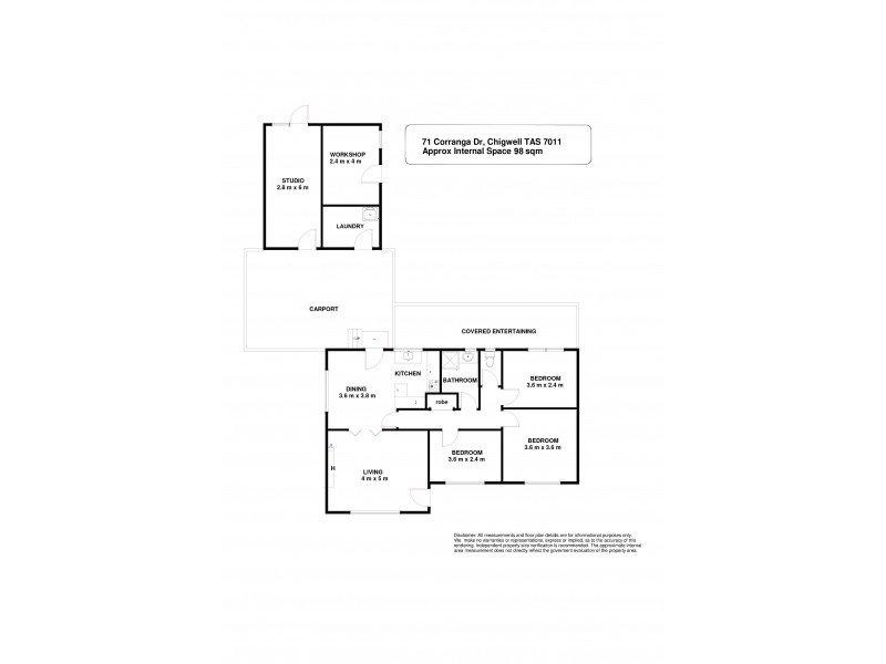 71 Corranga Drive, Chigwell TAS 7011 Floorplan