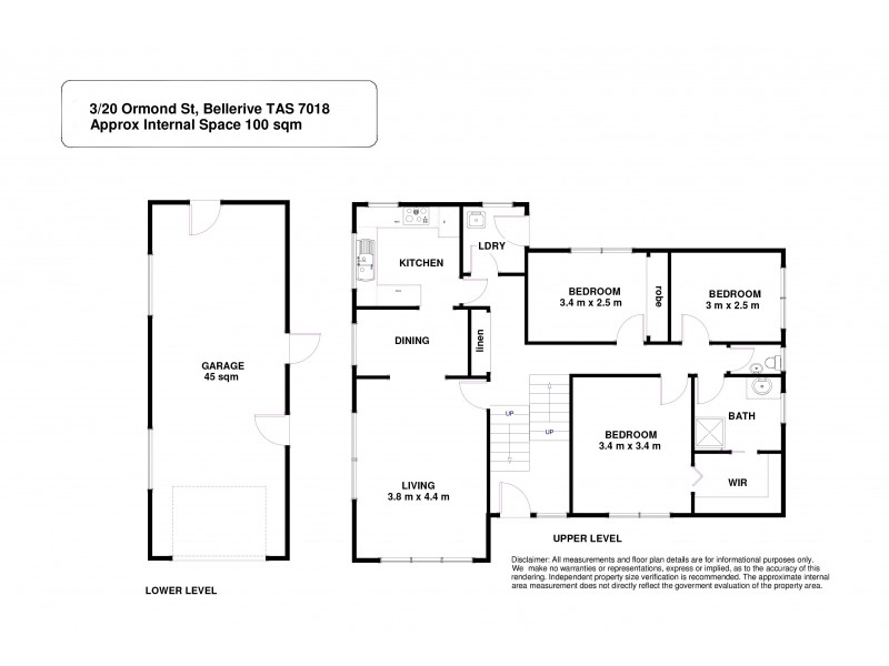 3/20 Ormond Street, Bellerive TAS 7018 Floorplan
