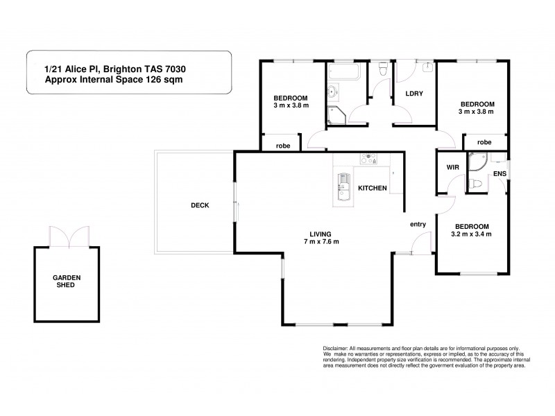 1/21 Alice Place, Brighton TAS 7030 Floorplan